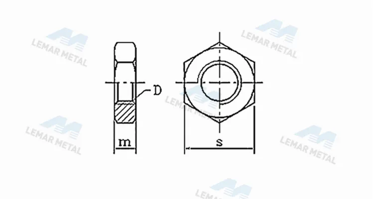 Hexagon Jam Nut for Screw and Bolt Hexagon Jam Nut for Screw and Bolt