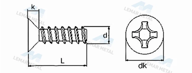 Cross Recessed Countersunk Flat Head Screw Cross Recessed Countersunk Flat Head Screw