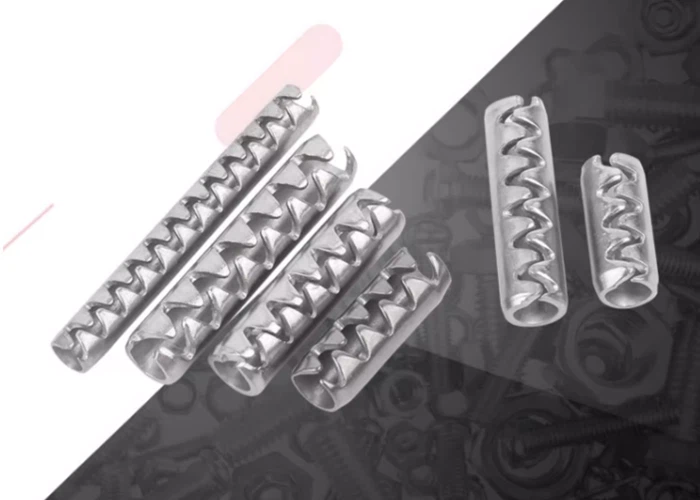 Toothed spring pin Toothed spring pin